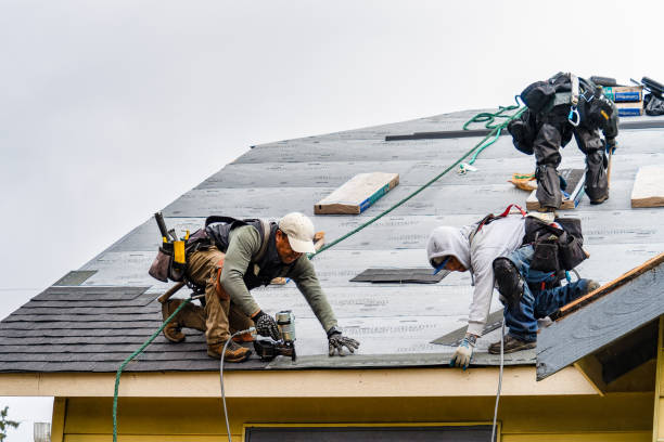 Professional Gutter Installation technician working in Somers, NY